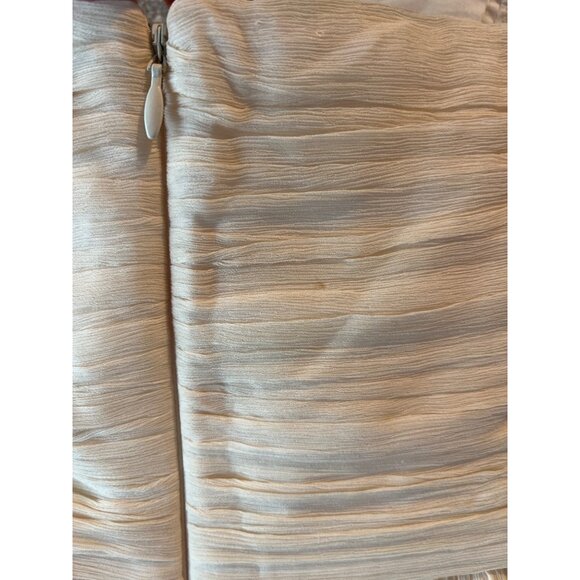 Strapless Cream J.Crew Silk Pleated Cocktail Dress With Sweetheart Neckline Back - Picture 5 of 13